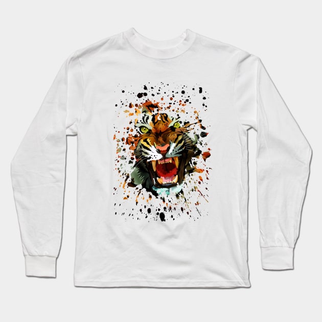 Tiger Roar Long Sleeve T-Shirt by adamzworld